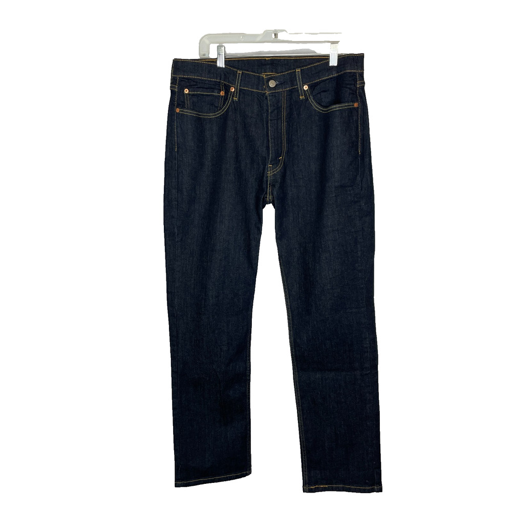 Men's 36 X 34 Levi's 514 Dark Wash Contrast Stitch Straight Leg Jeans